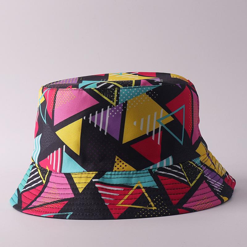 Digital printing small edge bucket hat spring and summer double-sided can wear outdoor sunshade basin hat spot