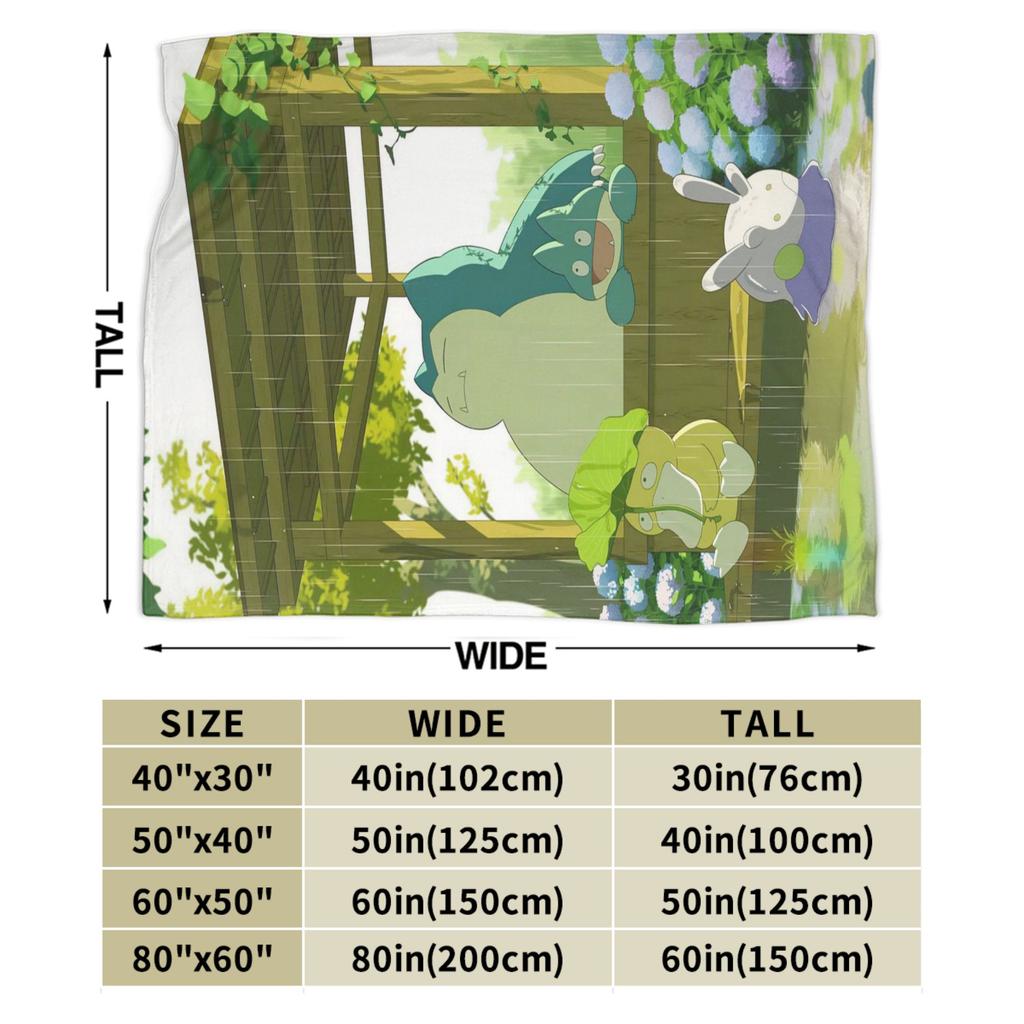 Snorlax Monster Blankets Ultra-Soft Coral Fleece Plush Comfortable Gifts Throw Blanket Plush Thin Quilt