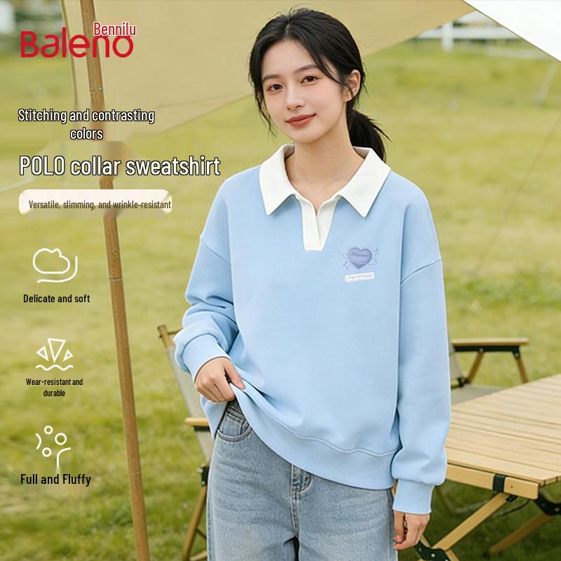 Baleno Women's Contrast Polo Collar Sweatshirt