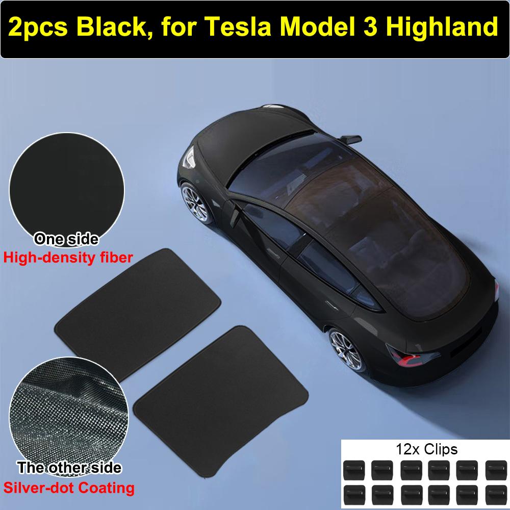 Car Sunroof Sunshade for Tesla Model 3 Highland 2024 2025 Glass Roof Sun Shade Cover UV Blinds Protector Kids M3 2023 Accessory