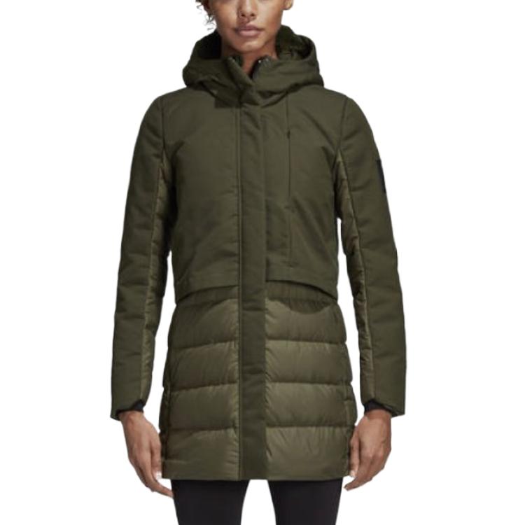 adidas Casaco de Penas Climawarm Quente Confortável Impermeável Casaco Feminino Verde CY8646