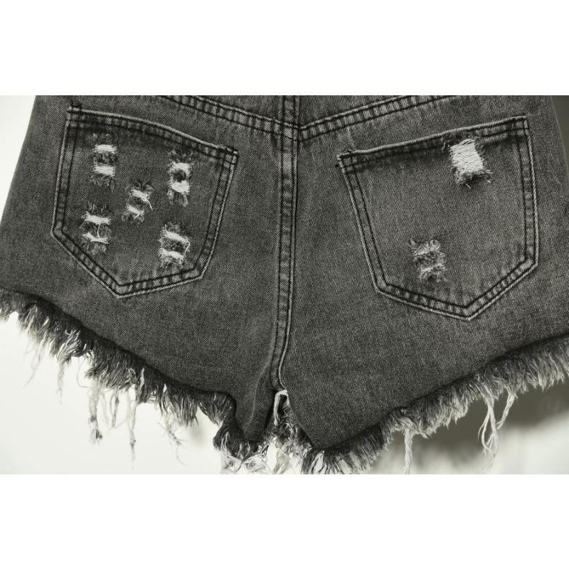 Baggy Jean Shorts Women Summer Big Size Holes To Thin Rough Edge Wide Leg A-line Hot Pants Women
