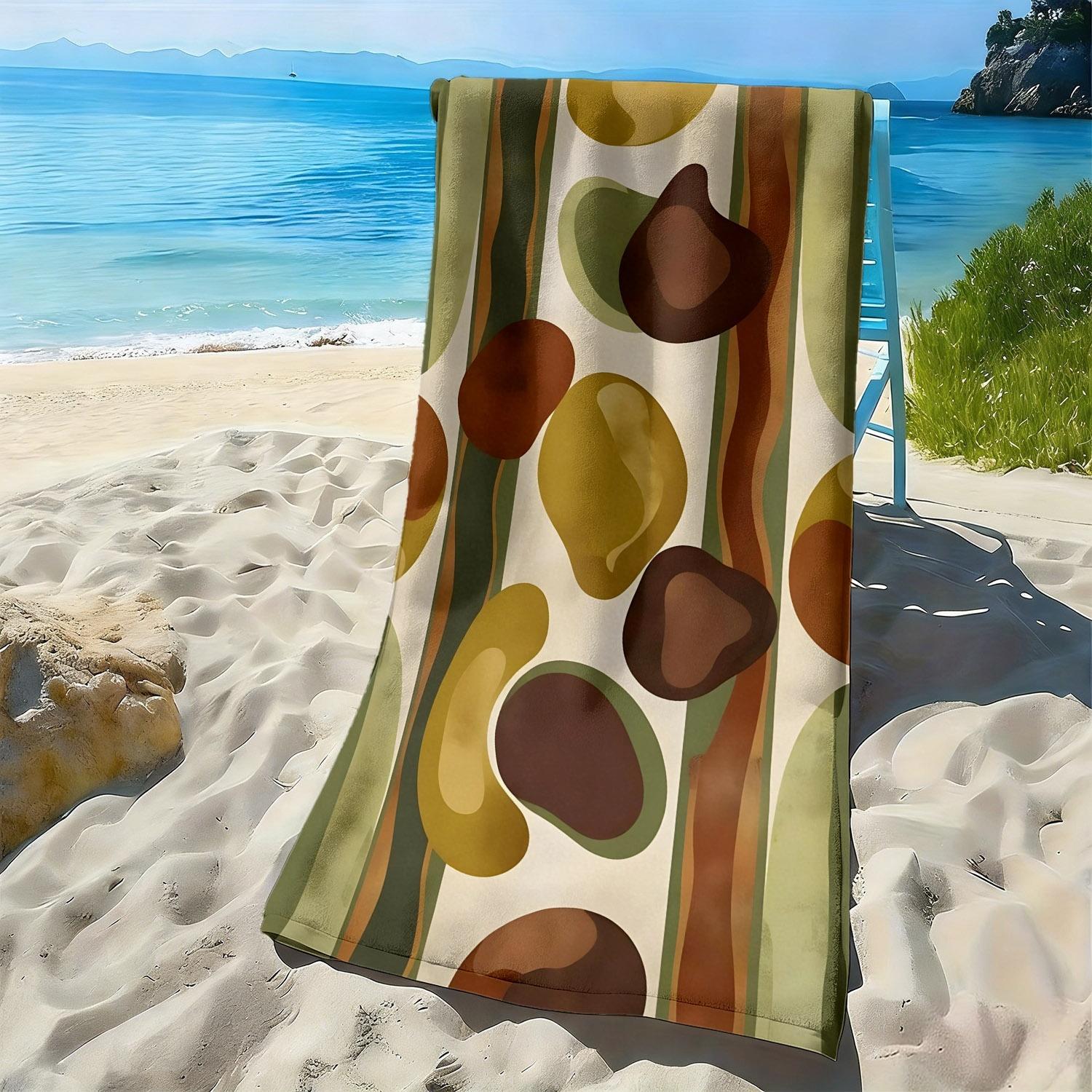 

Abstract art pop color block patterns polyester microfiber beach towel is highly absorbent, suitable swimming and beach outings W30*H60(CM)