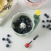 Schnellspül-Obstkorb Keramik-Beerenwaschschale mit Abflusslöchern Handgefertigt Zartes Obst-Reinigung Gemüse-Abtropfkorb Multifunktional