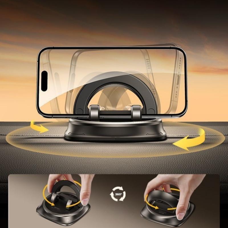 Car Phone Holder Mount 360° Rotatable Dash-Mounted Holders, Non-Slip Silicone, Waterproof, Heat Resistant GPS Navigation Holder