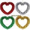 Christmas Love Heart Tinsel Wreath Decoration for Weddings, Parties, and Home