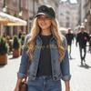 49MD Unisex Baseball Cap with Gothic Embroidery Crow Adjustable Snapbacks Dad Hat for Daily Activity Outdoor Sunproof Headwear