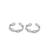 LKO Real 925 Sterling Silver Trendy Ear Cuff For Girl  Retro Circle Clip-on Simple Earrings For Women Jewelry