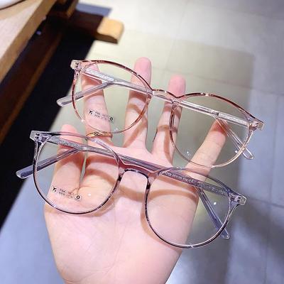Xiaohongshu Ultra-Light Round Glasses Frame for Women & Men - Myopia-Compatible, No-Makeup Look, Trendy Internet Celebrity Style