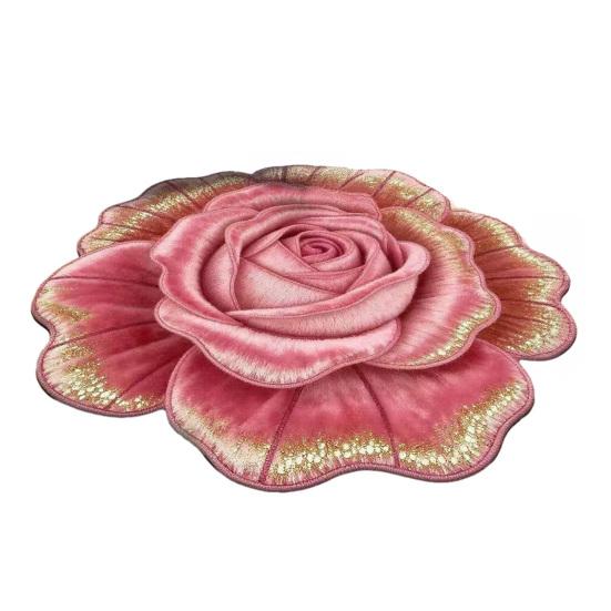 

3D Flower Area Rug Absorbent Quick Dry Irregular Plush Floral Floor Mat Washable Non-slip Living Room Bedroom Bathroom Kitchen Decoration Carpet 40cm