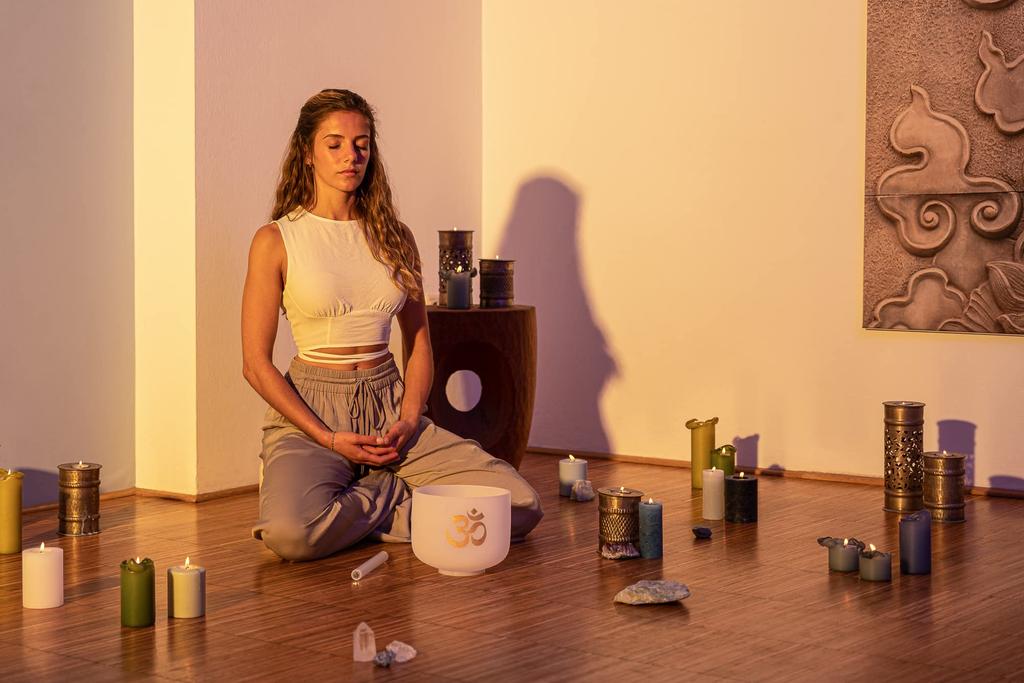 MEINL Sonic Energy Collection Bol Cântător de Cristal Tijă Silicon CSBRM, Acoperit, Mediu, 7,8"