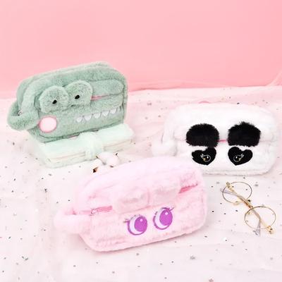 Cartoon Cute Animal Plush Cosmetic Bag Makeup Case Makeup Bag Makeup Pouch Large Capacity Student Pencil Case Stationery Bag