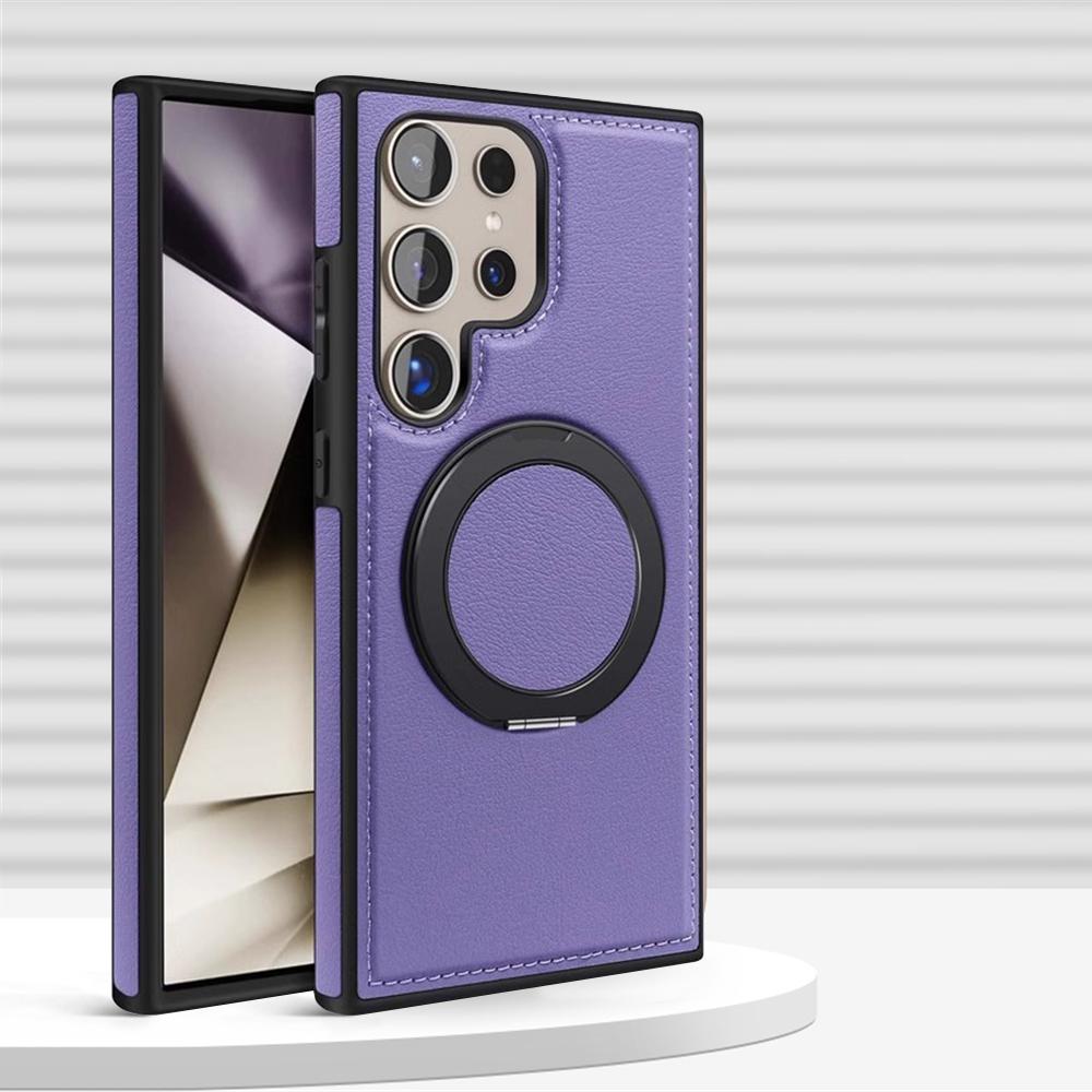 360° Rotation Stand Holder Leather Magnetic Case For Samsung Galaxy S26 S25 Ultra S24 S23 S22 Plus Wireless Charge Bumper Cover