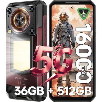 Robust Smartphone 5G OUKITEL WP56 32GB+512GB 6.8” 16000mAh Bärbar Telefon Obrutbar Dubbel-SIM/108MP/GPS/NFC/128dB Röd