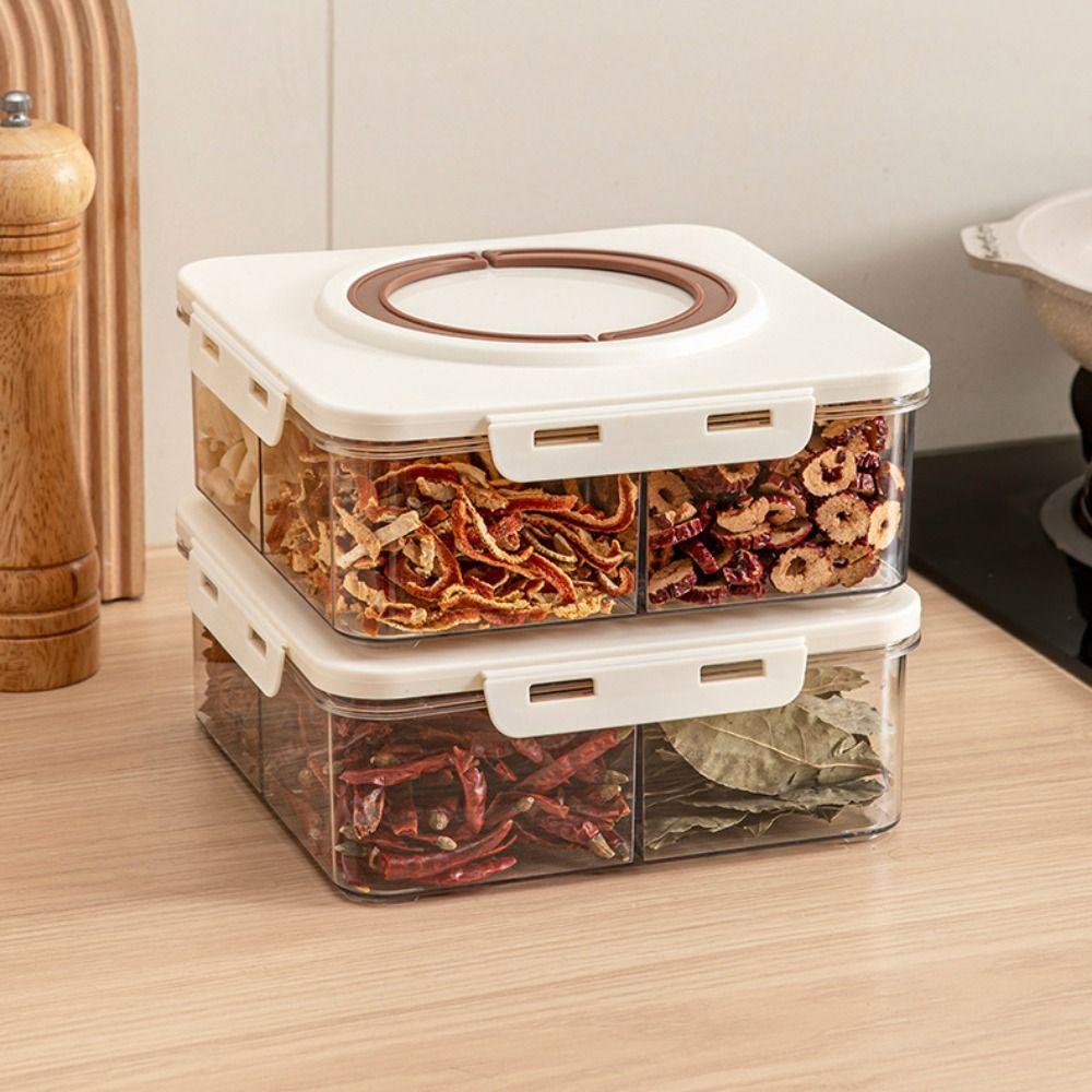 5 Grid Divided Plate with Lid Food Grade Plastic Fruit Storage Box  Snack Vegetable Fruit