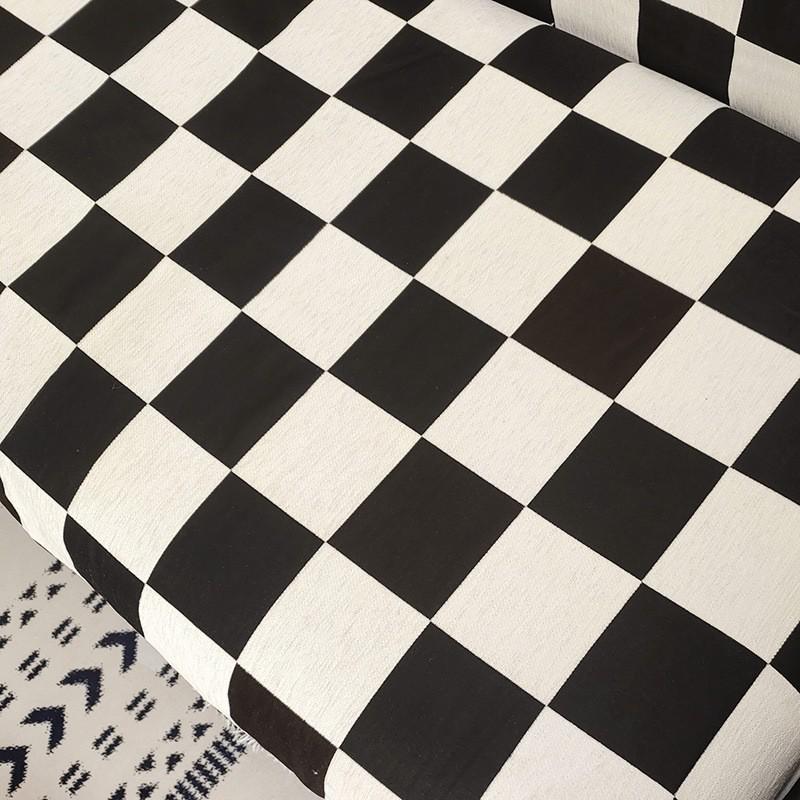 1.8 M Wide Chenille Zebra Pattern Fabric Chenille Cloth Sofa Cover Towel Black and White Geometric Flower