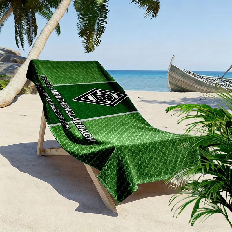 Borussia Mönchengladbach Print Strandtuch, Großes Weiches Schnelltrocknendes Handtuch für Strand Camping Schwimmen