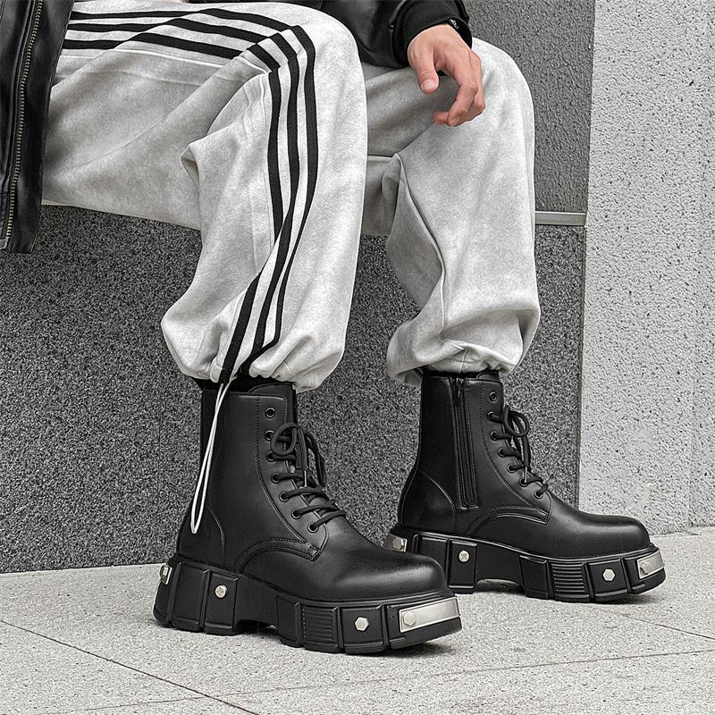 Casual Men's Boots Autumn and Winter Trendy Thick Bottom Styles Party Daily Outdoor Warm Quality Leather Shoes 38-46