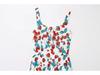 Strawberry Print Waist-Hugging French Long Dress for Women - Spring 2025 European and American Style