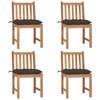 VidaXL Garden Chairs 4 Pcs with Cushions Solid Teak Wood 3073111