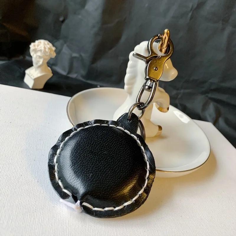 Kreativní kožená klíčenka Praktický přívěsek Klíčenka Vbudovaný svinovací metr Přívěsek Pánské Dámské Univerzální Ručně vyráběné Klíčové doplňky
