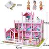 Doll House for Girls with Lights Rooms Dolls Figure Puppies Furnitures Accessories Princess Toddler Dollhouse Playhouse Gift