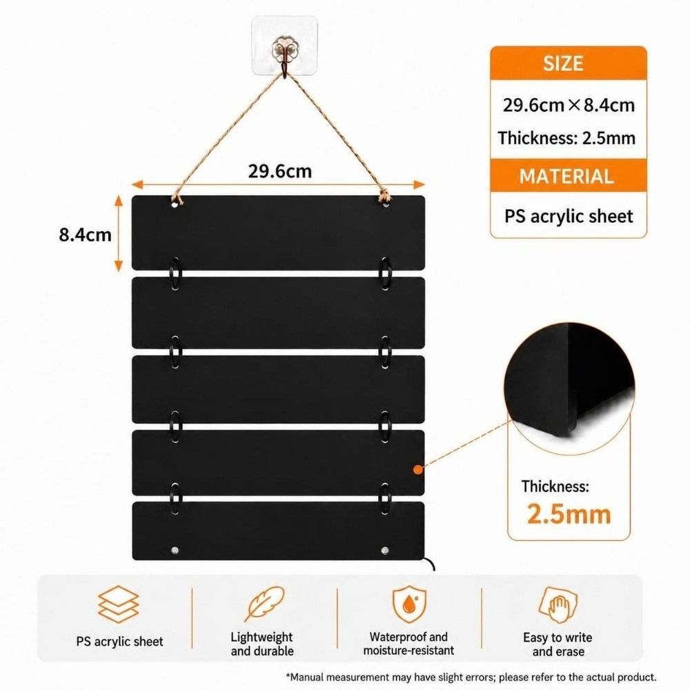 With Jute Rope Hanging Chalkboard Sign Erasable Hanging Blackboard  Cafe Restaurant Home Decor