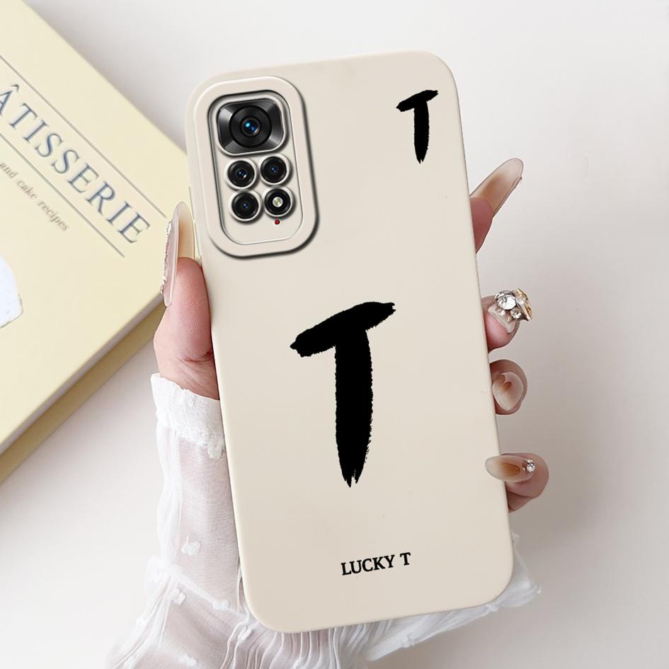 For Xiaomi Redmi Note 11S 4G Case Lovely Letters Soft Silicone Shockproof Phone Cover For Redmi Note 11 Pro Plus Note11 4G Funda