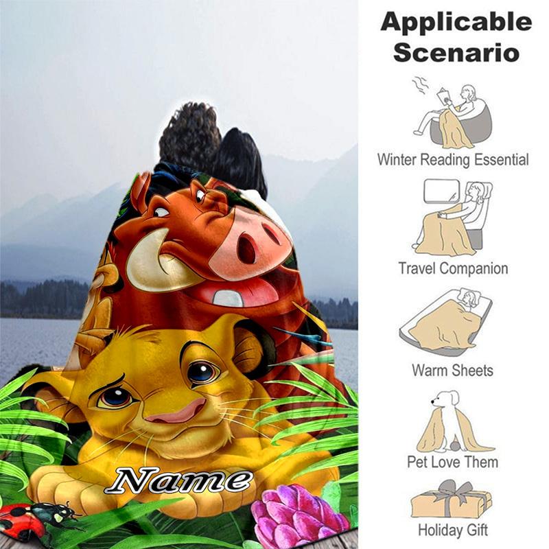 Custom 1pc Lion Heart Blanket, Soft And Comfortable Blanket, Casual Warm, Camping Travel Blanket, Good Birthday Gift Q29082