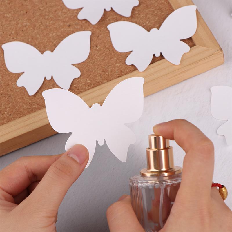 40Pcs Butterfly Shape Perfume Essential Oils Test Paper Strips 70*55Mm Aromatherapy Fragrance Testing Strip Accessories