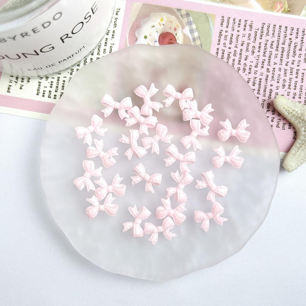 Pink Resin Cartoon Bowknot Heart Bow Tie Little Bunny Nail Art Accessories DIY Nail Hairpin Accessories Wholesale