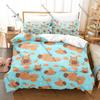 Cartoon Capybara Bettwäsche Set Einzelbett Zweibettbett Vollgröße Queen Size King Size Bettwäsche Set Schlafzimmer Bettbezug Sets Anime Bettlaken Set