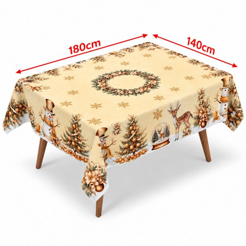 Christmas Tablecloth Festive Snowman Santa Print Dining Table Decor Gift