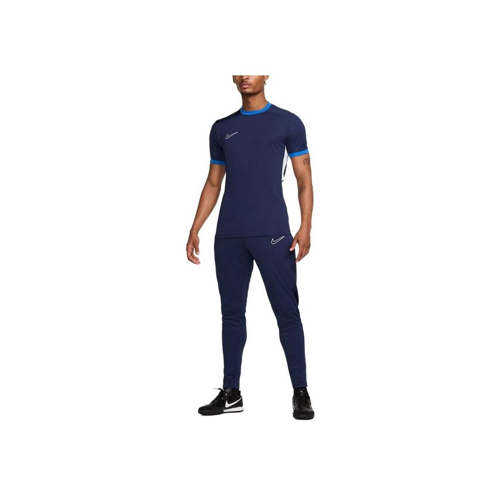 Nike Logo Color Block Crew Neck Short Sleeve T-Shirt Men Tops Navy-Blue FZ9754-410