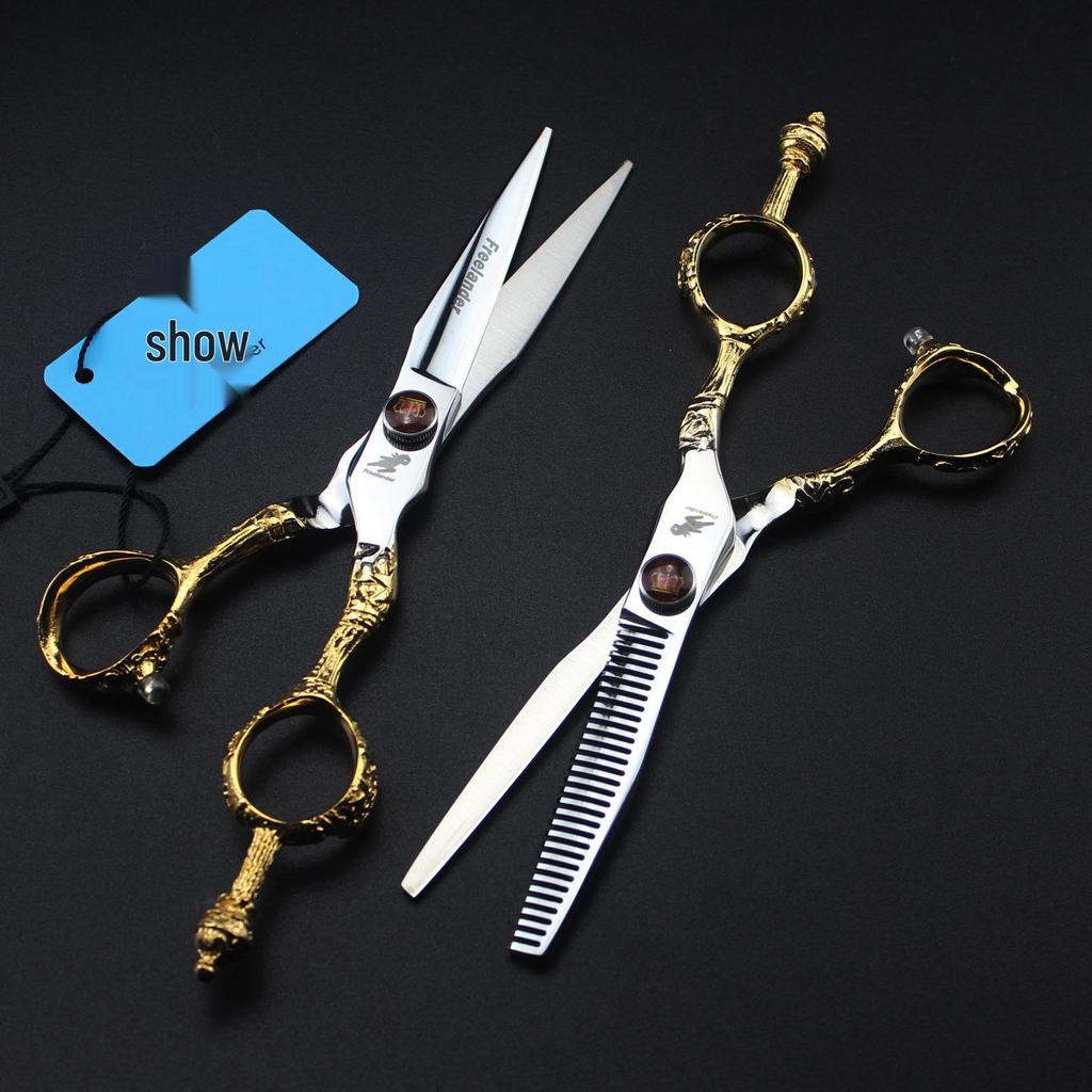 XCG 6-Inch Golden Crown Hairdressing Scissors - Straight, Bangs & Thinning Styles