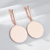 Fashion Glossy Dangle Earrings For Women  Rose Gold Color Simple Round Accessories High Quality Daily Fine Jewelry