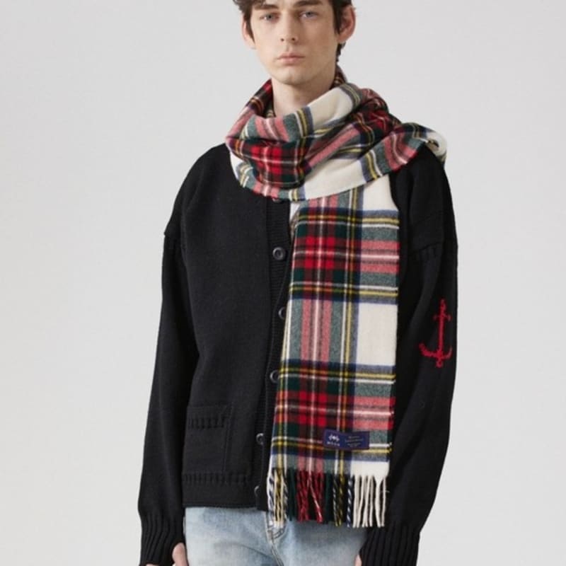 ABRAHAM MOON Merino Wool Shawl Muffler 50cm - Dress Stuart