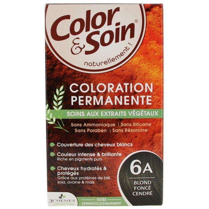 Coloration permanente - LES 3 CHÊNES - Blond Foncé Cendré 6A - Sans ammoniaque - Tous types de cheveux - Crème