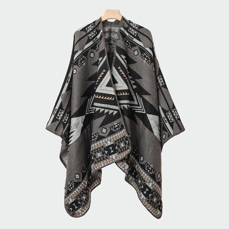 Men's Knitted Open Front Shawl Wrap Soft Warm Vintage Poncho Cape Casual Oversized Shawls Cardigan Wraps Scarf Blanket Lightweight Shawl Scarf for Men