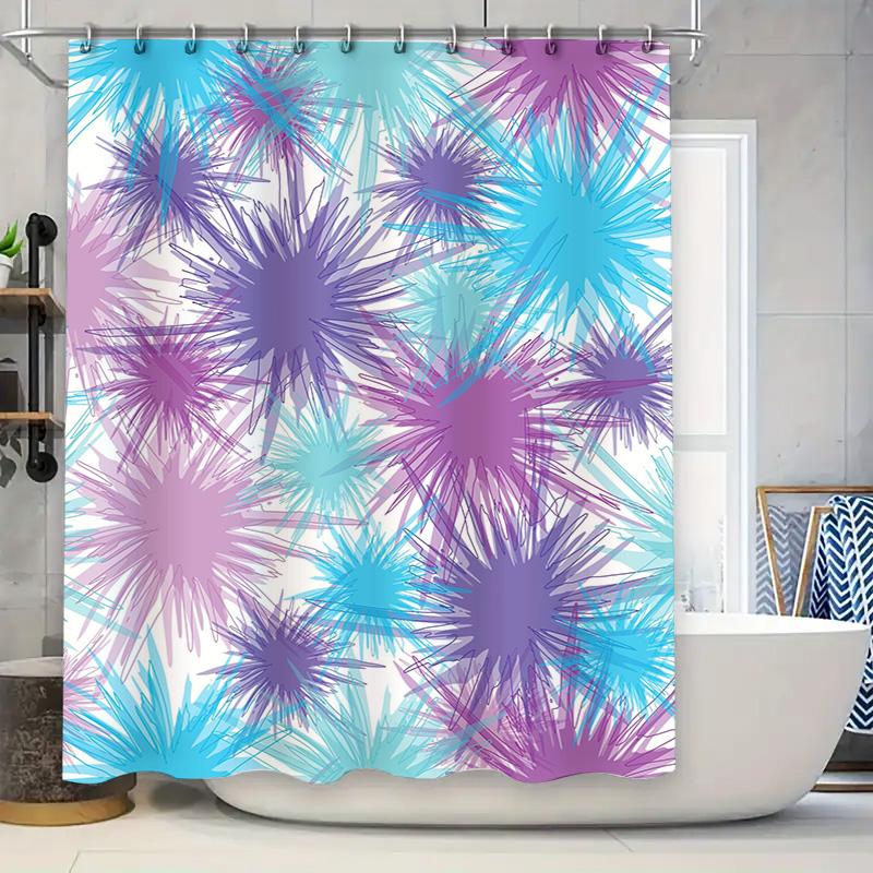 

Vibrant Colorful Shower Curtain Decorative Stripes Splash Print Waterproof Fabric Bathroom Decoration Set for Home Living Room B 90x180cm