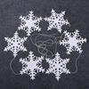 12Pcs Wonderland Winter Christmas Snowflake Frozen Birthday Party Decorations Hanging White Paper Fan Snowflakes Garlands Banner