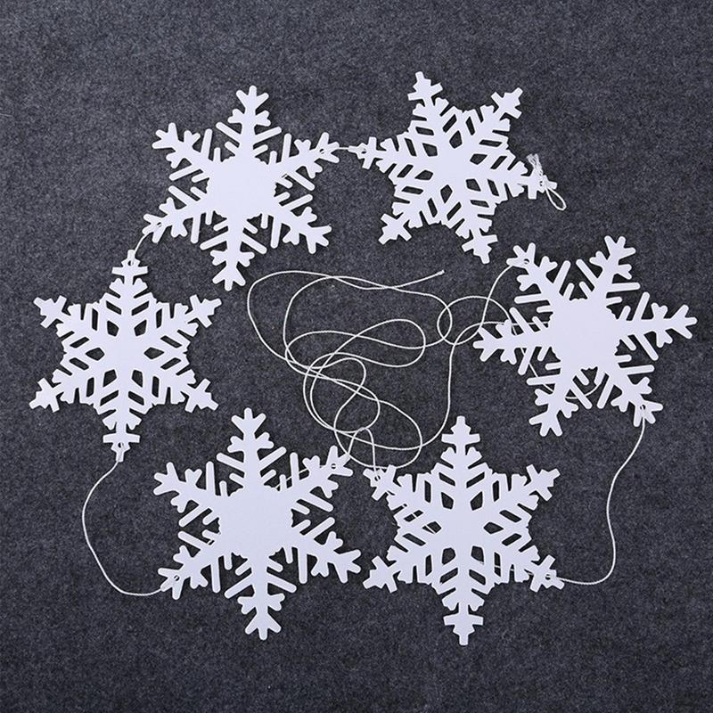 12Pcs Wonderland Winter Christmas Snowflake Frozen Birthday Party Decorations Hanging White Paper Fan Snowflakes Garlands Banner