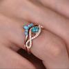 European and American Fashion Turquoise Ring Ins Trendy Minimalist Rose Gold Couple Rings for Women