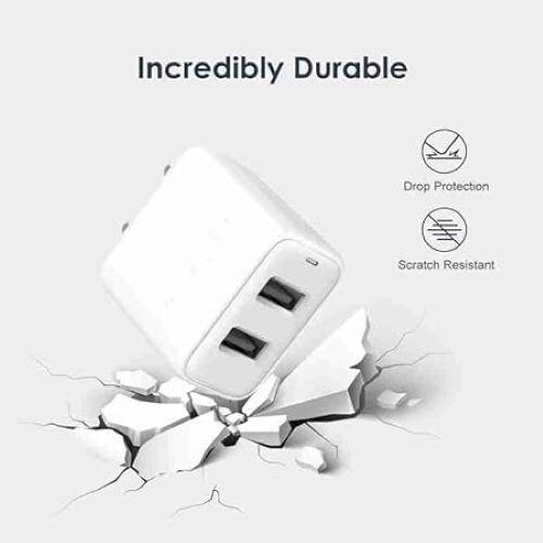 RSINC 12W 2.4A Multiport Handy-Ladegerät mit abnehmbarem Kabel Typ-c Wandladegerät B0CZS2FD7F