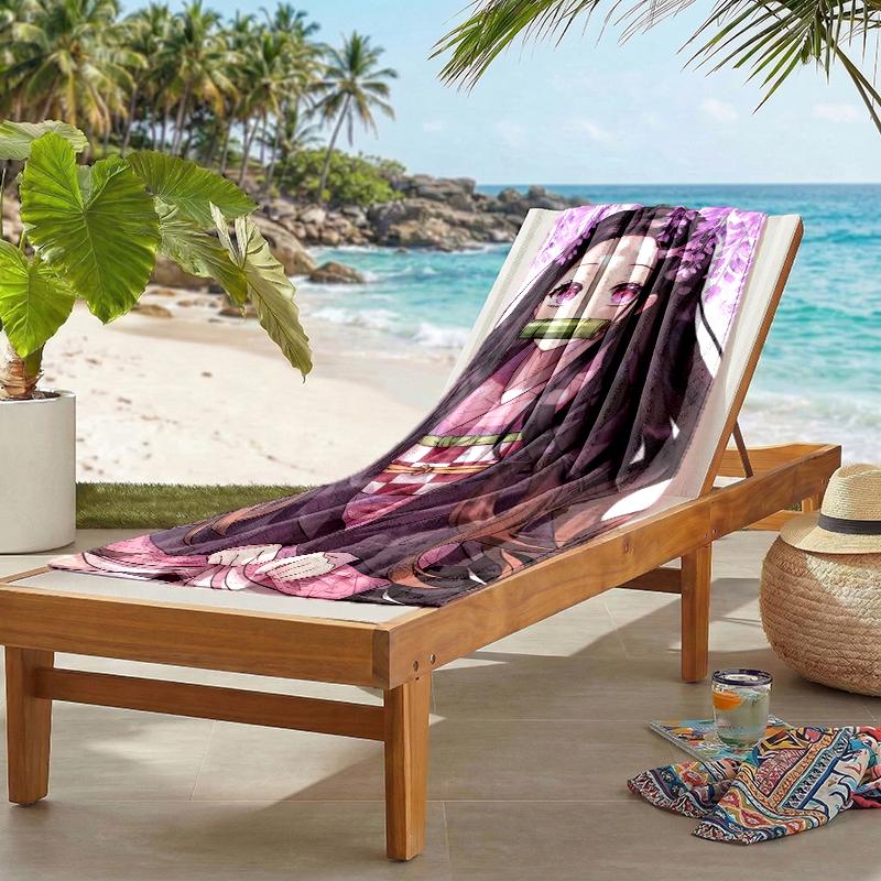 Tanjirou Nezuko Fashion Beach Towel: Ideal for Summer Adventures Soft, absorbent and quick drying suitable for swimming and bathing