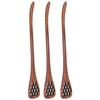 3Pcs Honey Dipper Reusable Wooden Carving Honey Spoon Mixing Stick for Home Kitchen