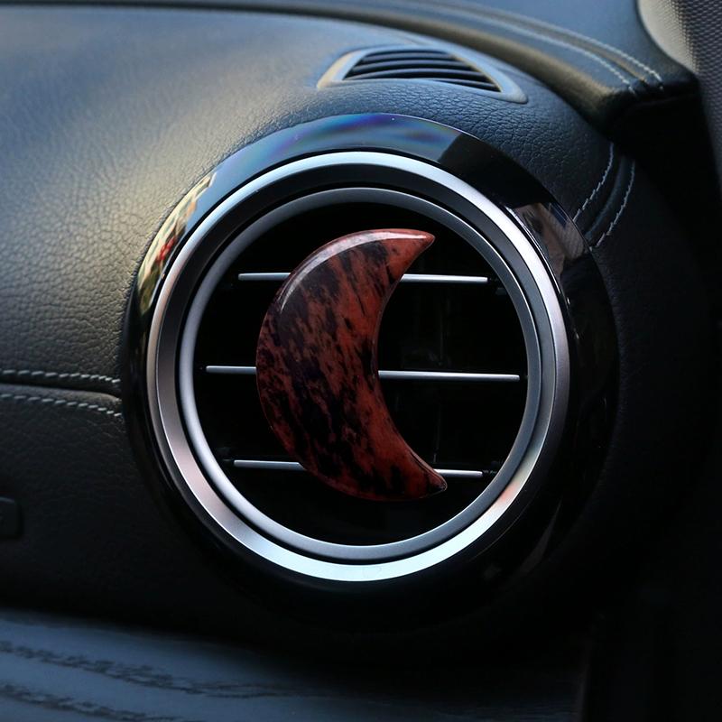 Crystal Moon Car Air Freshener Perfume Clip Women Pink Moon Interior Decoration Auto Air Conditioner Outlet Fragrance Diffuser
