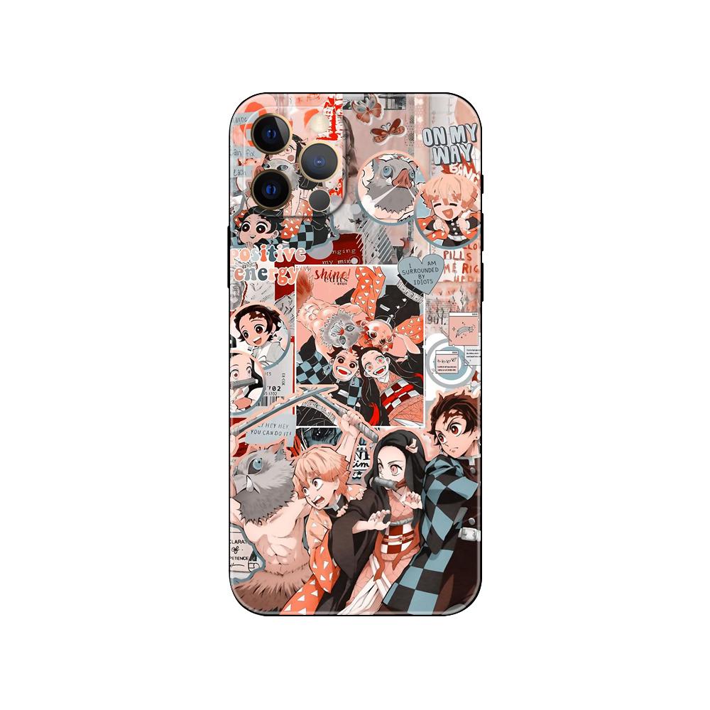 Kimetsu No Yaiba Demon Slayer Anime Phone Case for Iphone 2020se 6 6s 7 8 Plus X 10 XR XS 11 12 13 Mini Pro MAX Black Tpu Back