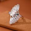 Vintage Ethnischer Pfauenfeder Hohlring für Damen Übertriebener Persönlichkeits-Offener Zeigefingerring Vielseitiger Schmuck
