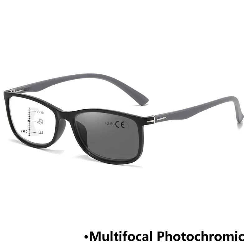 Óculos de Leitura Fotocromáticos Vintage Mulheres Homens Moda Progressiva Multifocal Óculos Descoloração Ultraleve Presbiopia